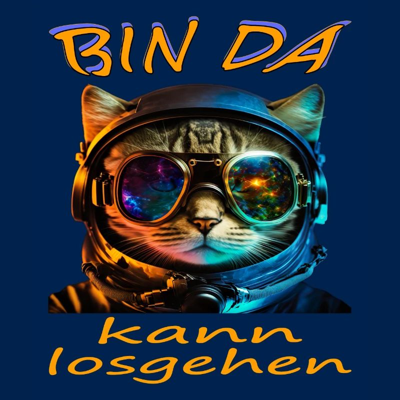 Katzen Kosmonaut "Bin da"