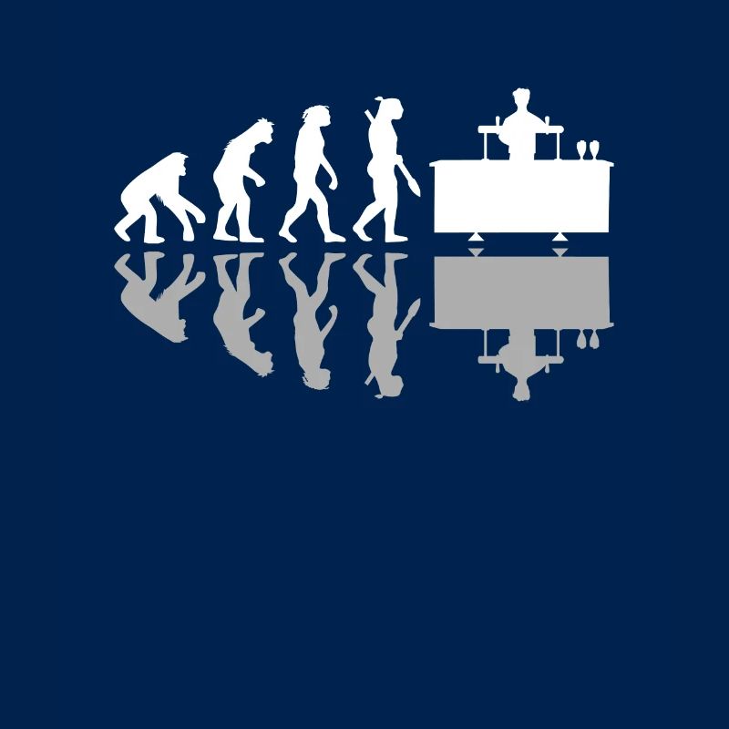 Human Evolution Funny Barkeeper Bartender