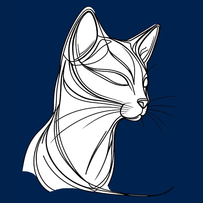 Katze in feiner Linienkunst