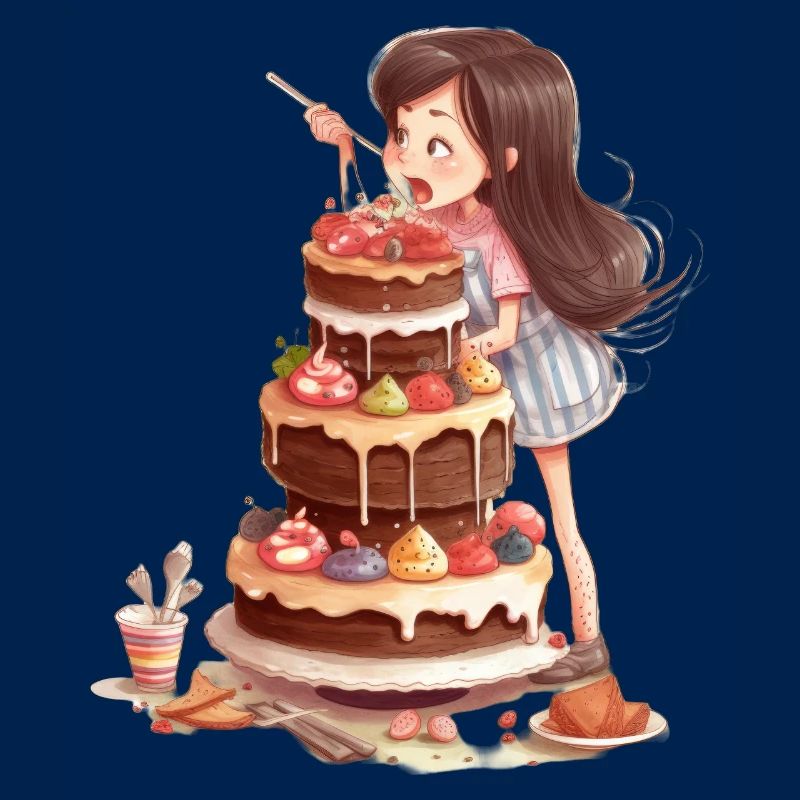 Süße Feier Das Kuchen Liebende Mädchen