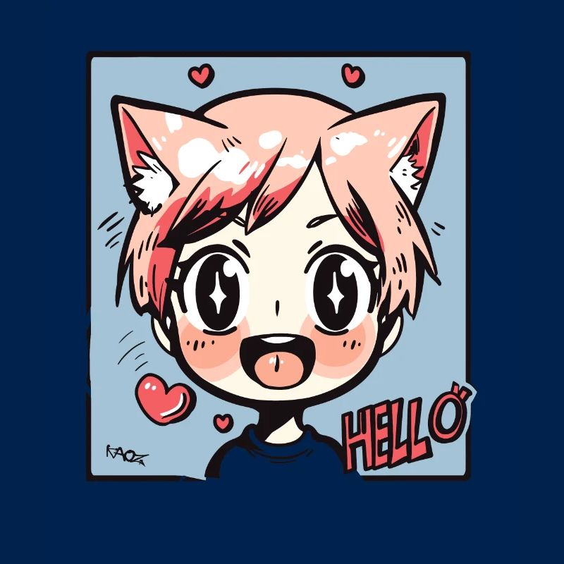 Süßes Fuchs Anime-Kind: Hallo!