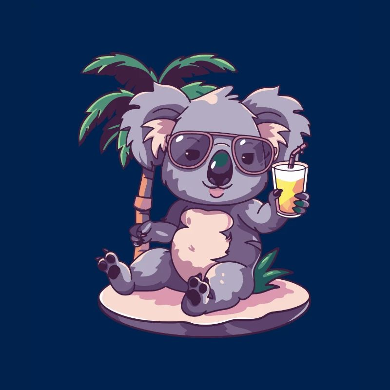Koala Sommer Strand Comic