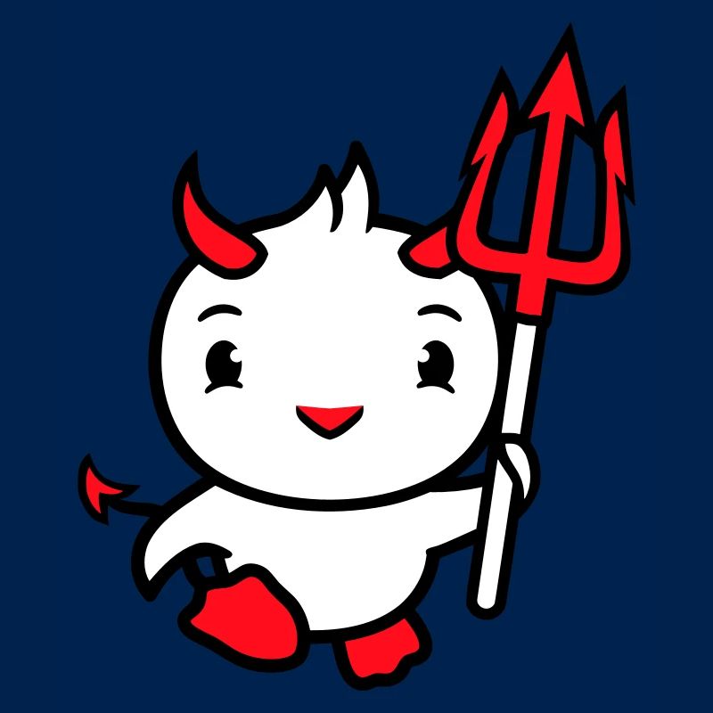 oiseau diable cornes satan trident enfer mal cool