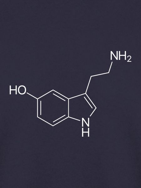 Serotonin Strukturformel - weiß