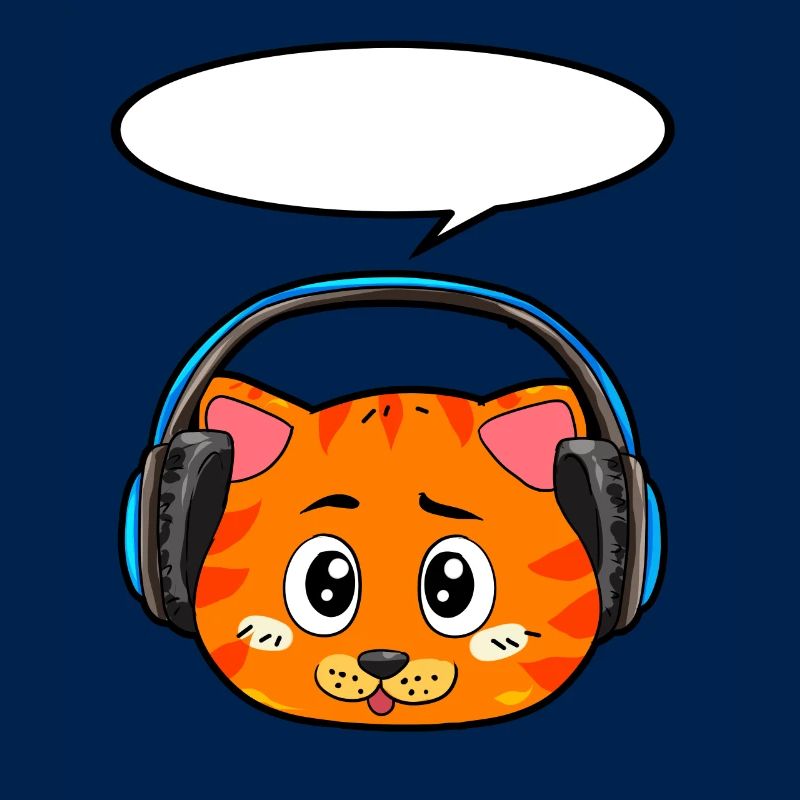 Chat avec écouteurs