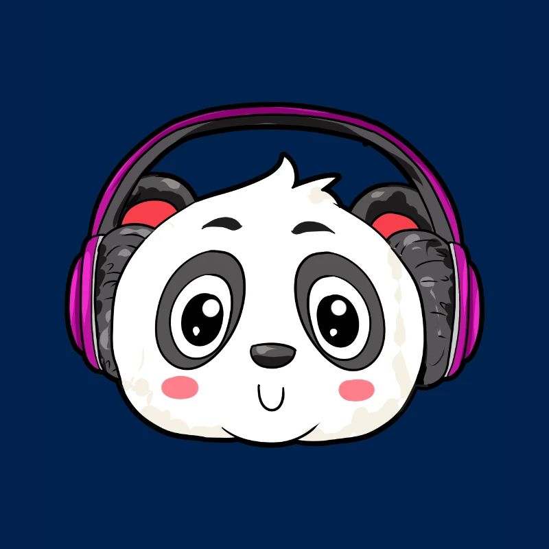 Panda mit Kopfhörer