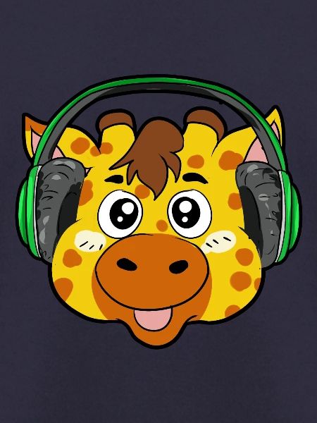 Giraffe mit Kopfhörer