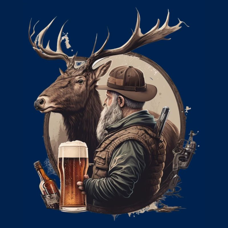 Jäger trinkt Bier
