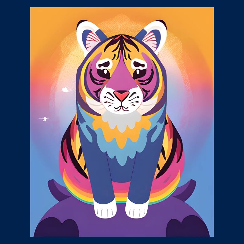 Cute rainbow tiger