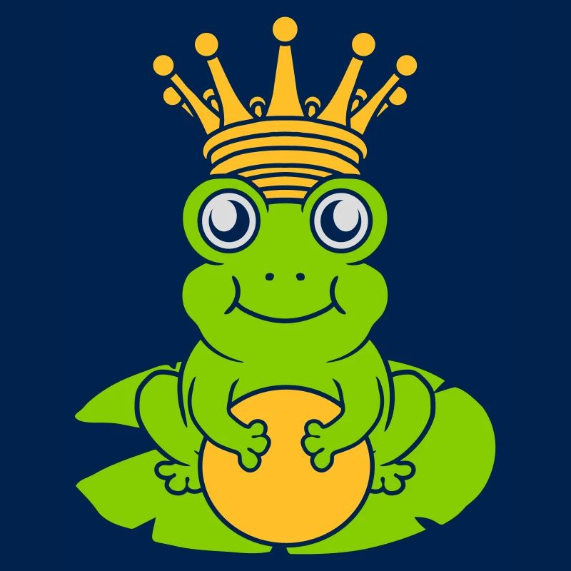Enchanted Frog King sits water lily