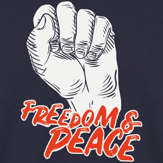 Fist raised for peace and freedom