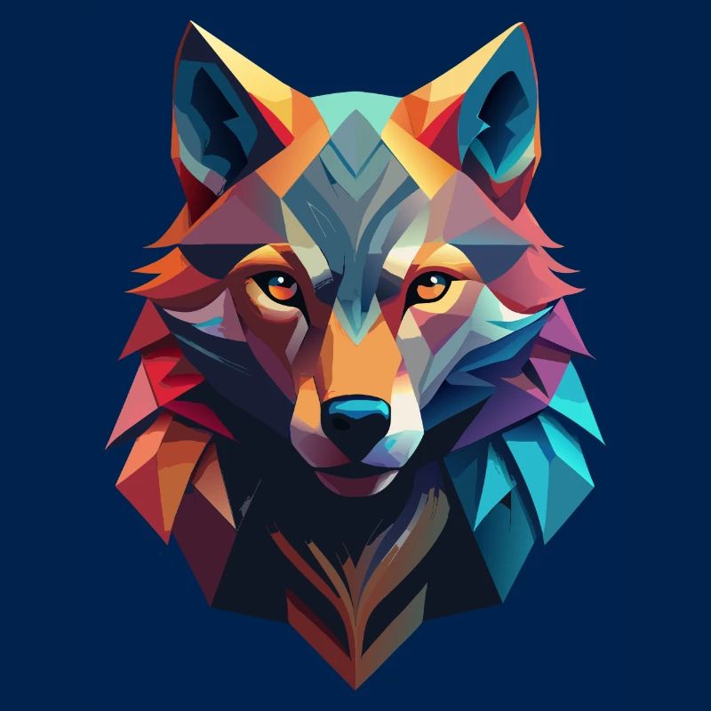 Low-Poly-Avatar eines Wolfes