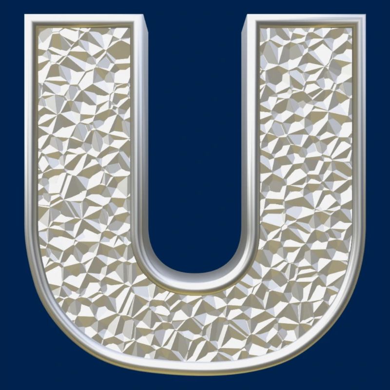 U, letter, initial, monogram,