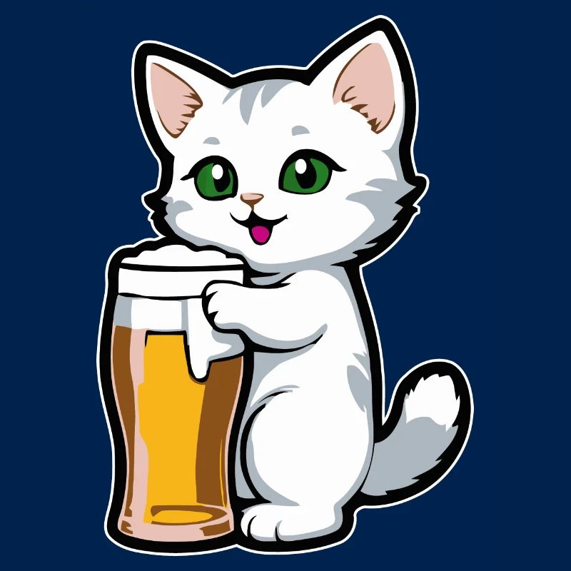 Katze mit Bier