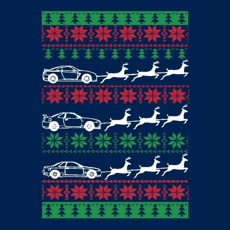 Hässlicher Weihnachtsauto-Ren-Pferdeschlitten