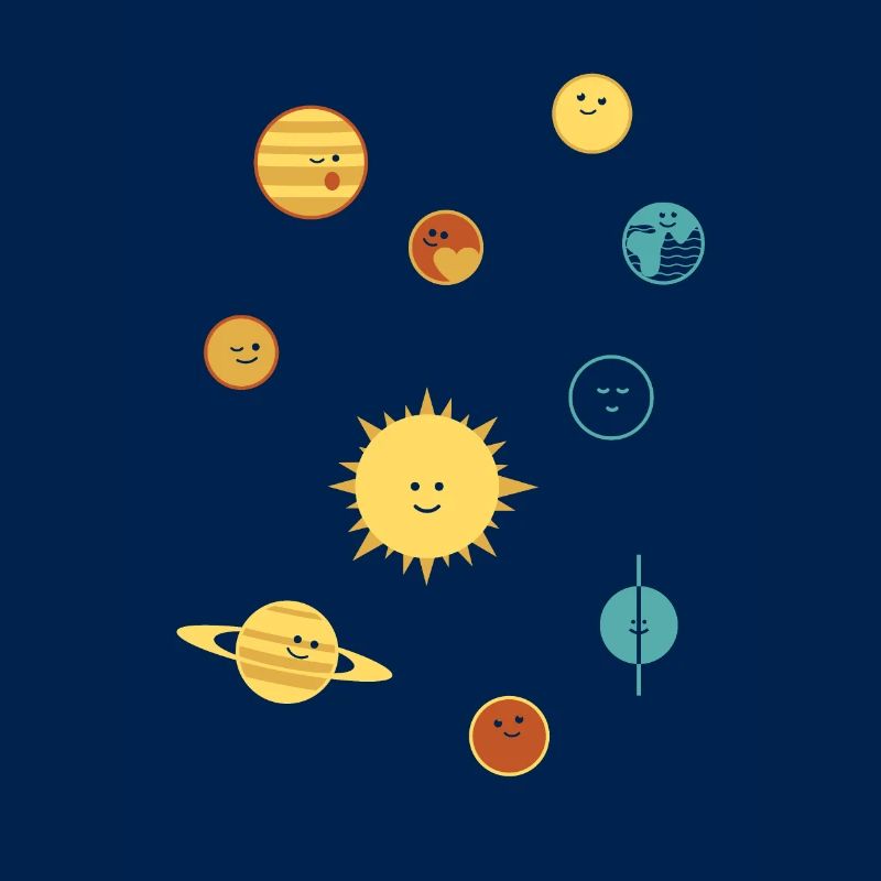 Cute Planets plus Pluto! 4 colours for dark backgr