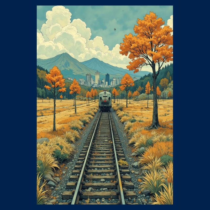 Landschaft mit Zug