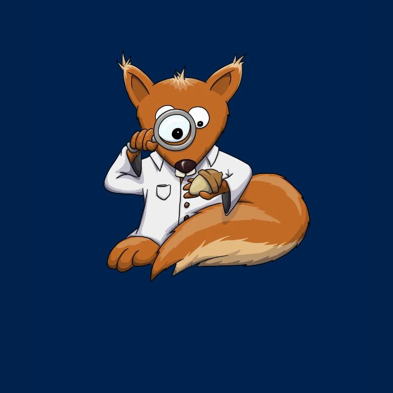 Forscher Doc Eichhörnchen Lupe Eichel Süß Geschenk