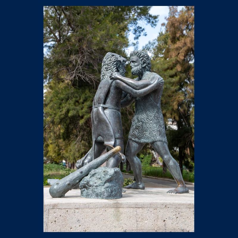 Statue des mythologischen Ringkampfes