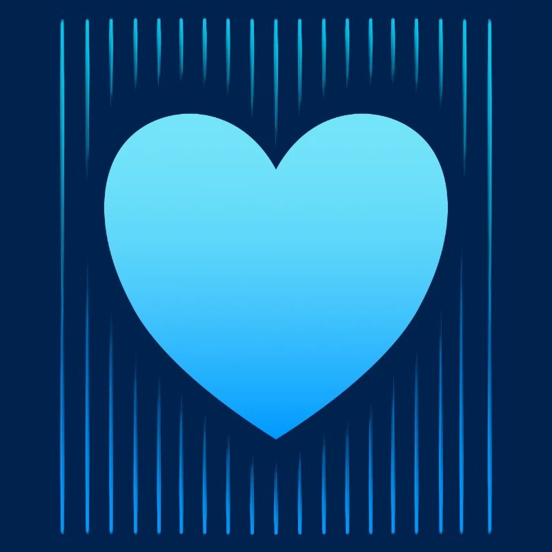 blaues Herz blaue Linien