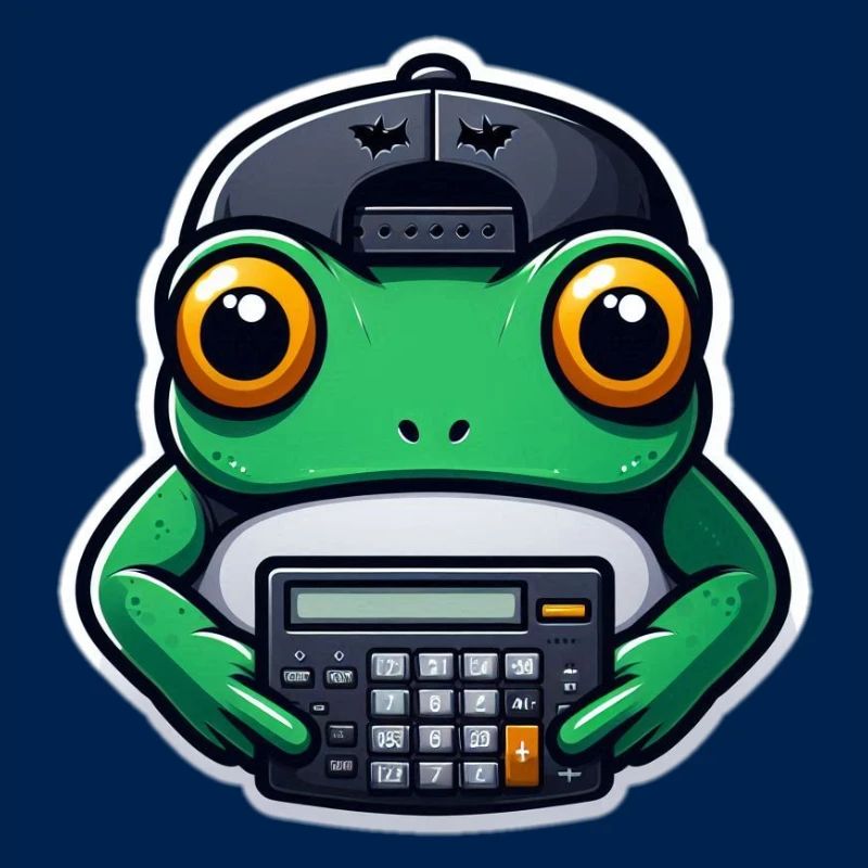 Frosch mit Taschenrechner