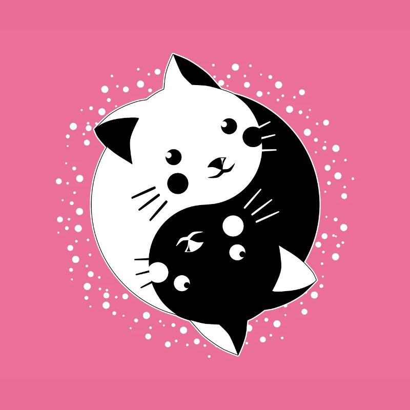 Coole Kätzchen Yin Yang Katzen Cat Geschenkidee