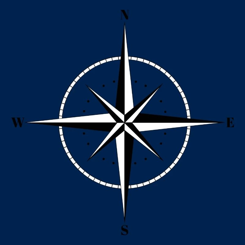 Compass monochrome drawing
