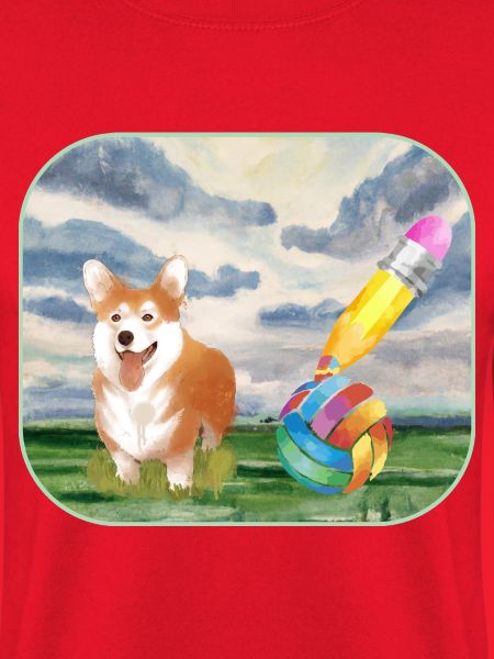 Aquarell Hund mit Ball