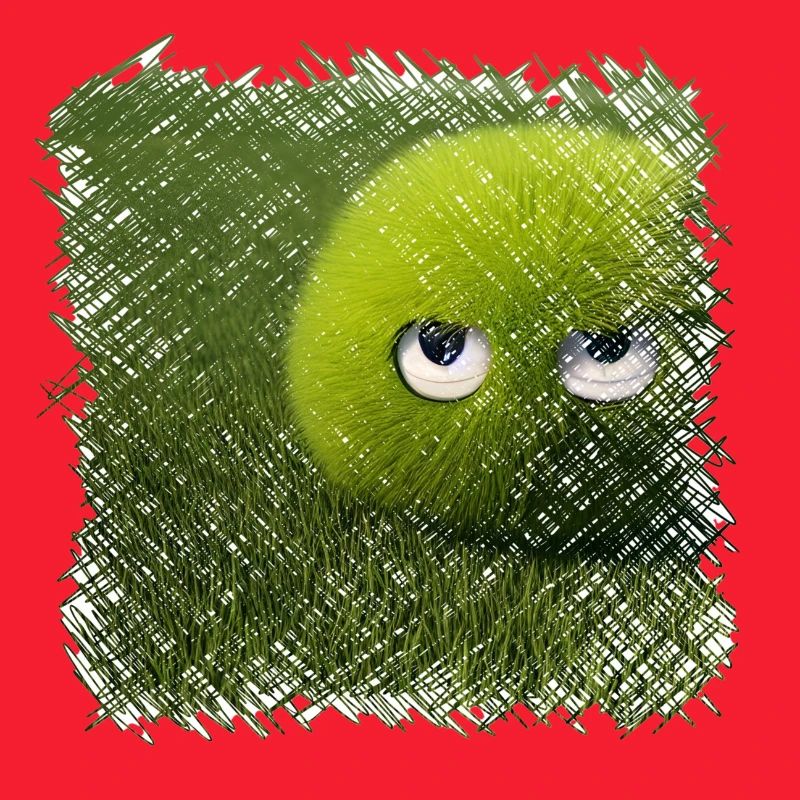 Drôle de boule d’herbe verte