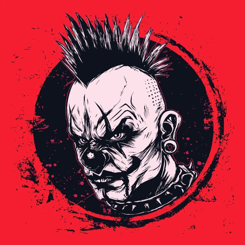 scary mohawk clown