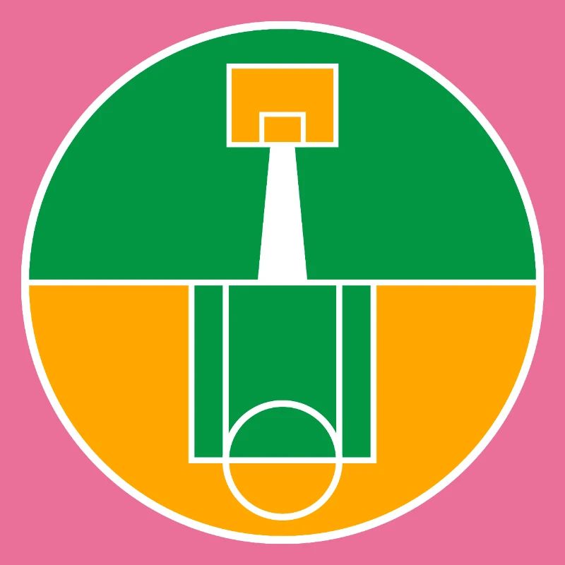 Rundes Basketballfeld-Emblem