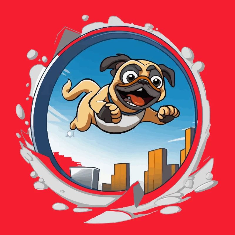 Pug Sprinter im Stadtlauf