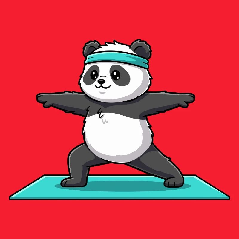 Yoga-Panda-Bär macht Krieger-Pose