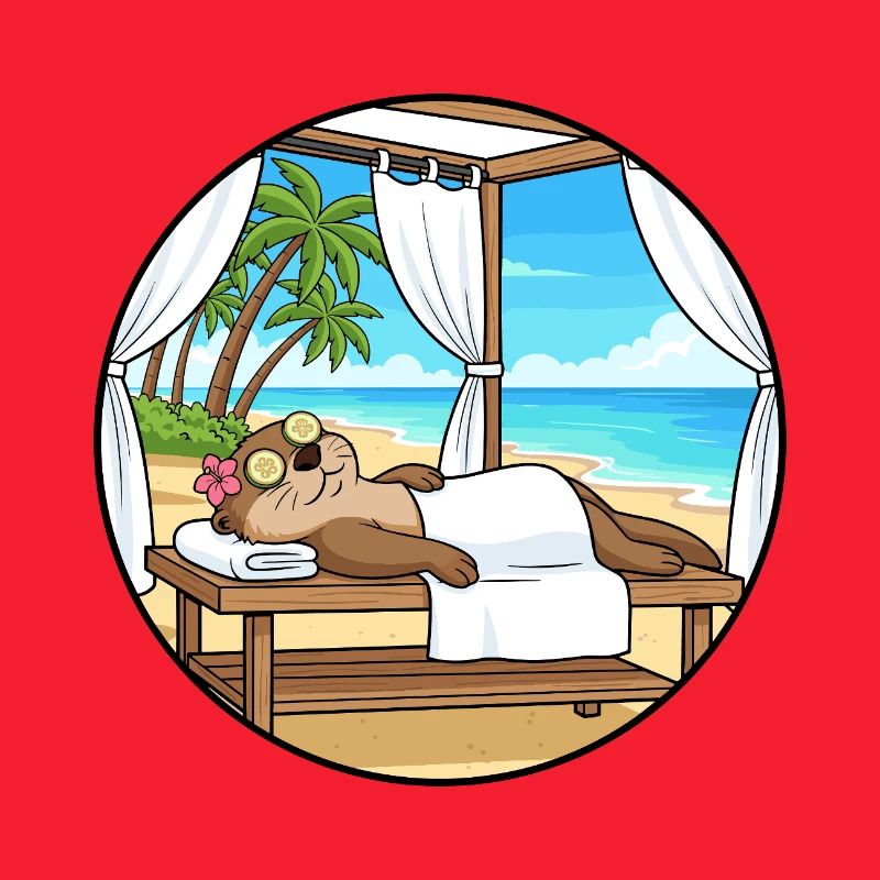 Strand-Spa Otter-Tier-Entspannungskunst