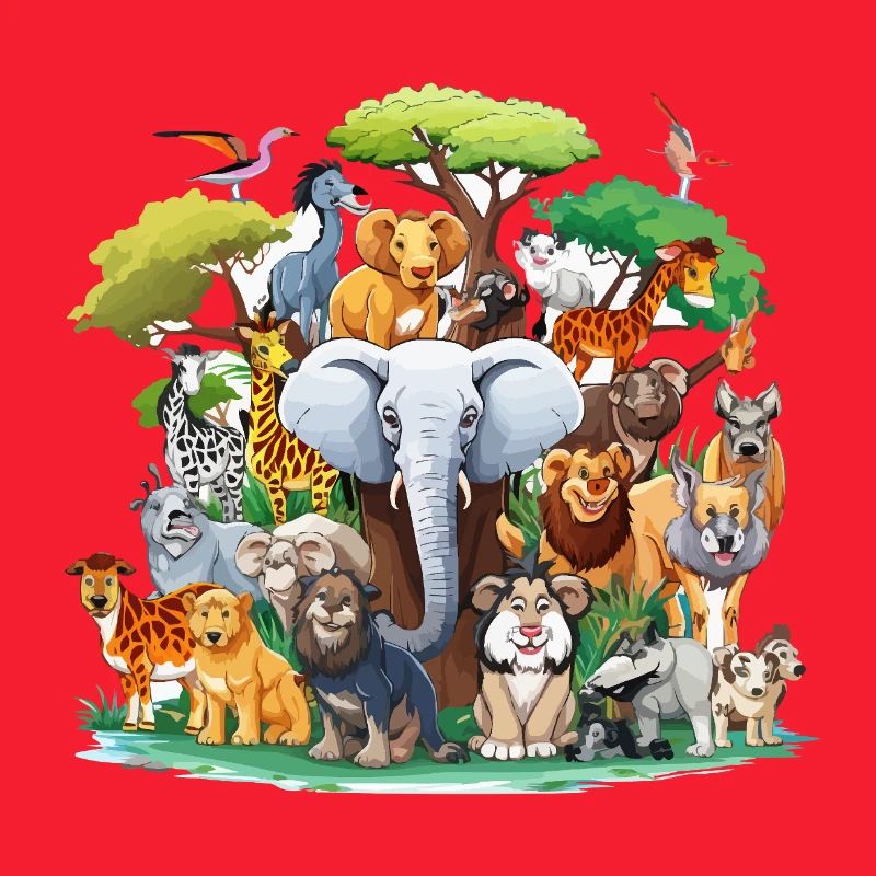 Tierische Waldtiere Collage