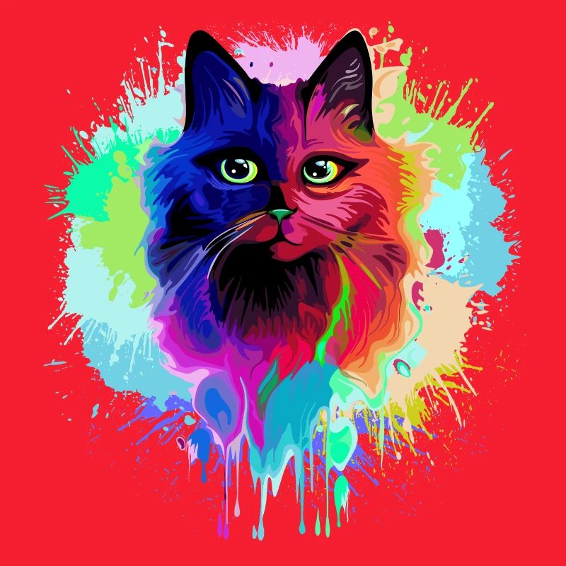 Éclaboussures psychédéliques psychédéliques de chat