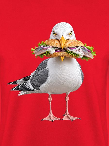 Silbermoewe-mit-Fischbroetchen Möwe