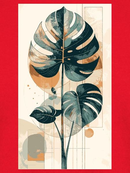 Monstera Geometrie in Erdtonen