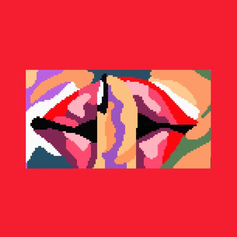 Bouche Lèvres rouges Silence Invite Pixel Image