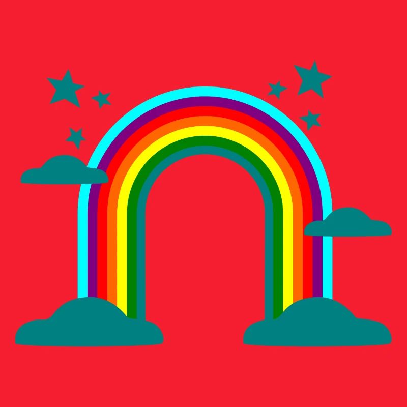 Rainbow Clouds Stars Colorful Gift