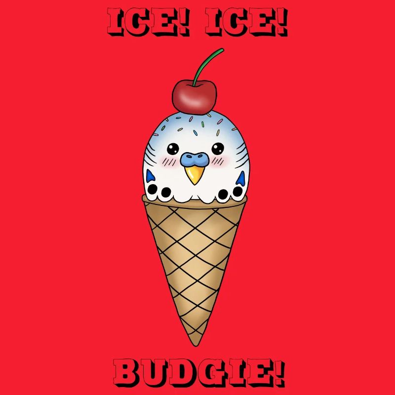 Budgie | Perruche dans un gaufre de glace