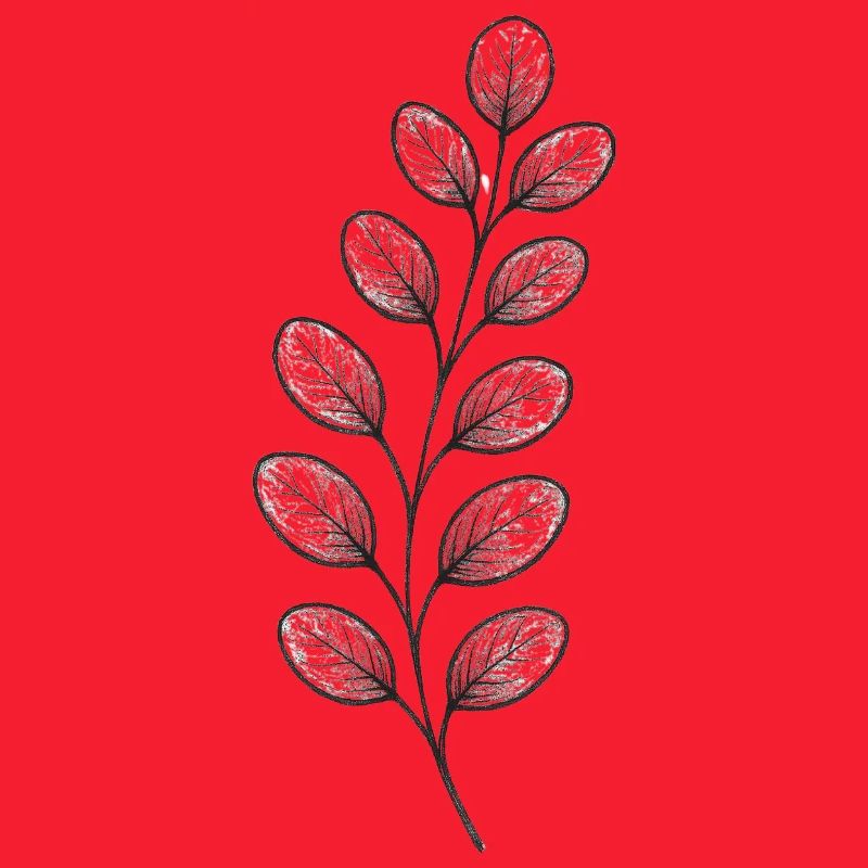 Graphitic Leaf Branch – Monochrome