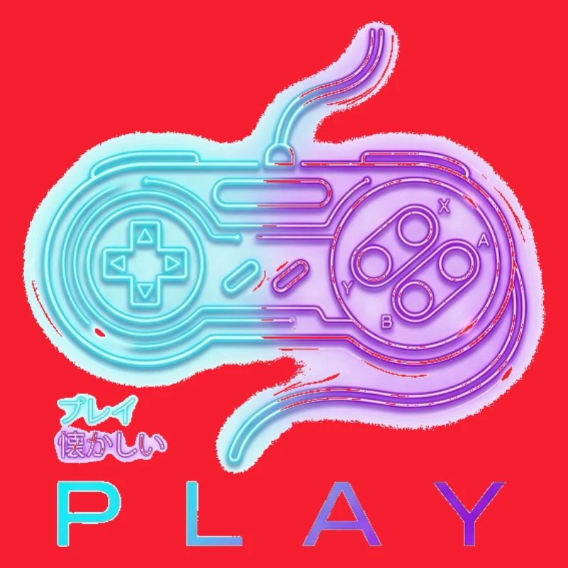 Neon Retro Controller Nostalgie