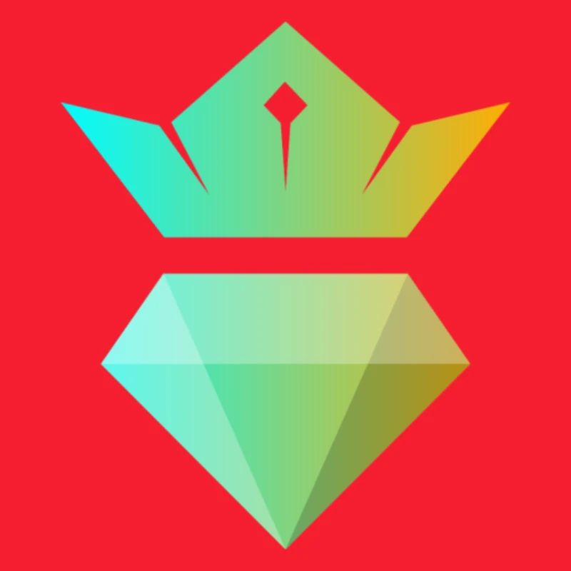 Gradientenkrone über Diamant