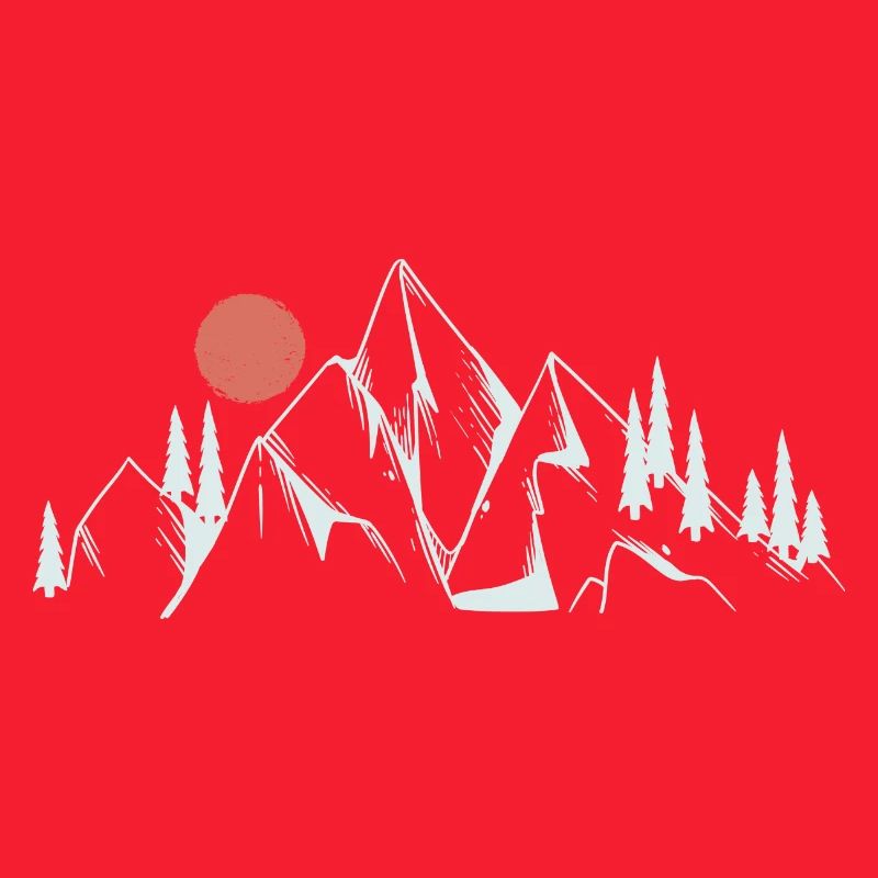 Mountain Dawn Line Art