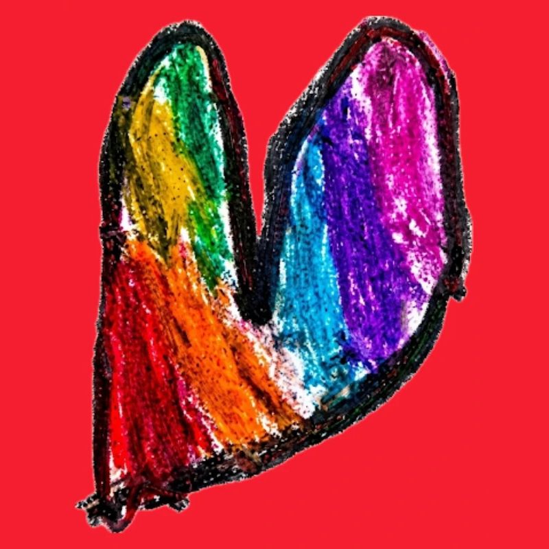 Regenbogenherz Kritzelkunst