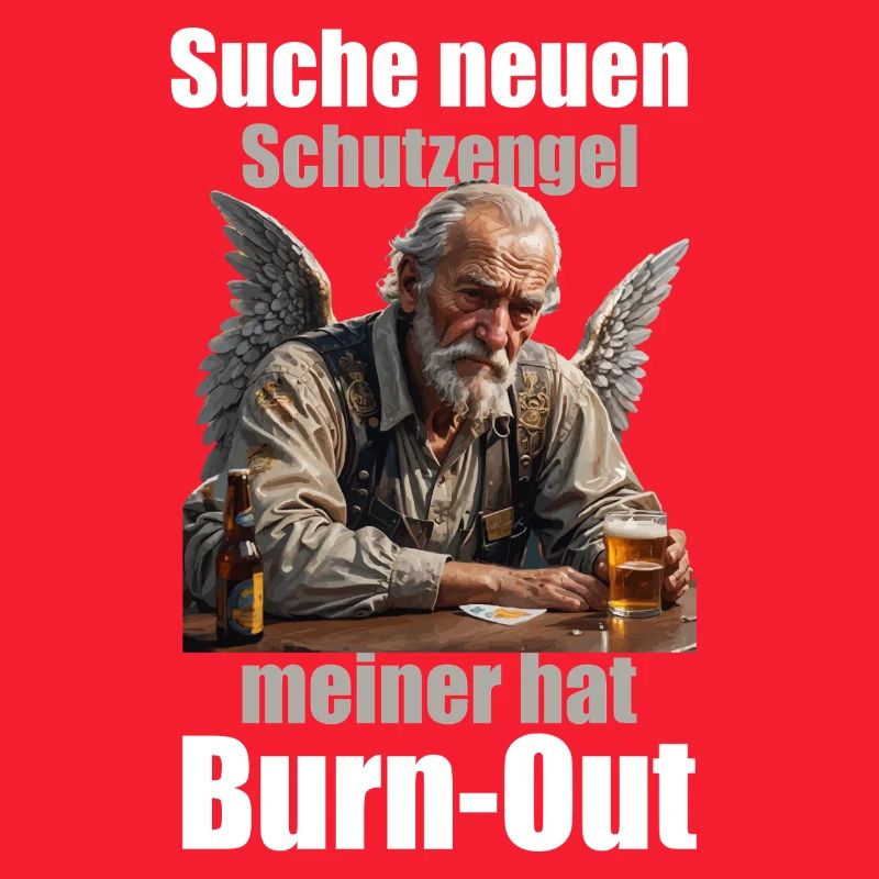 Schutzengel Burnout Spruch Design