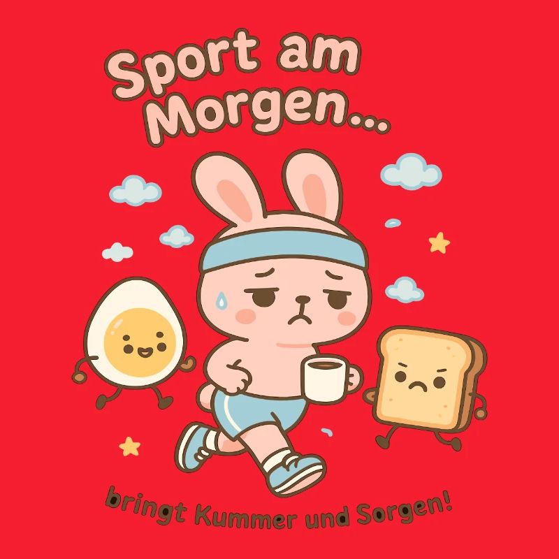 Morgen-Sport Hoppelbunny Cartoon