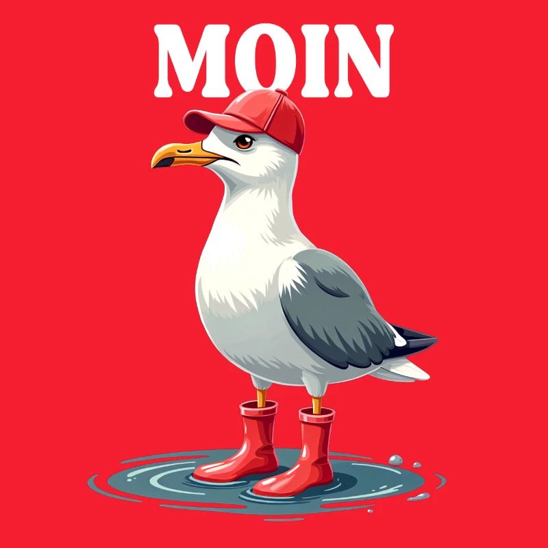 Moin Möwe im Friesen-Look