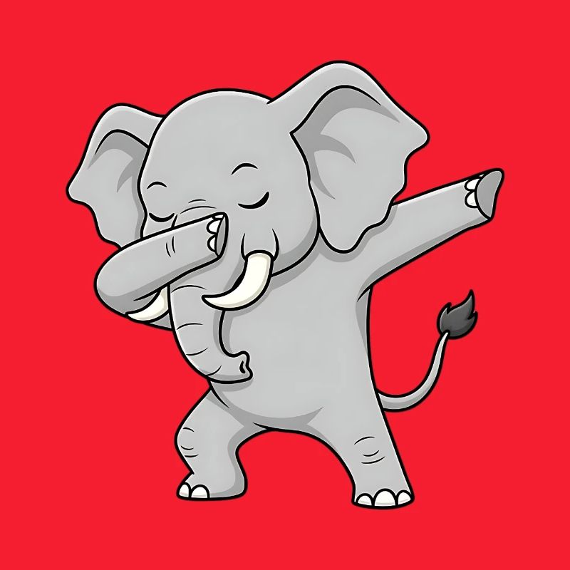 Éléphant cool dans le style dabbing